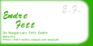 endre fett business card